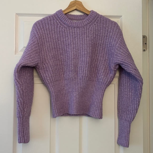 Zara Crew Neck Cropped Sweater - Lilac/Lavender Size S - Picture 2 of 9